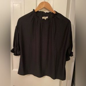 Madewell puff sleeve dot blouse